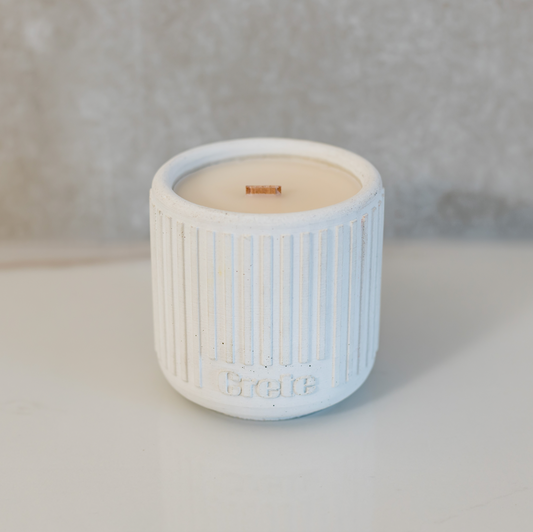 Ribbed Cement Vessel Scented Candle