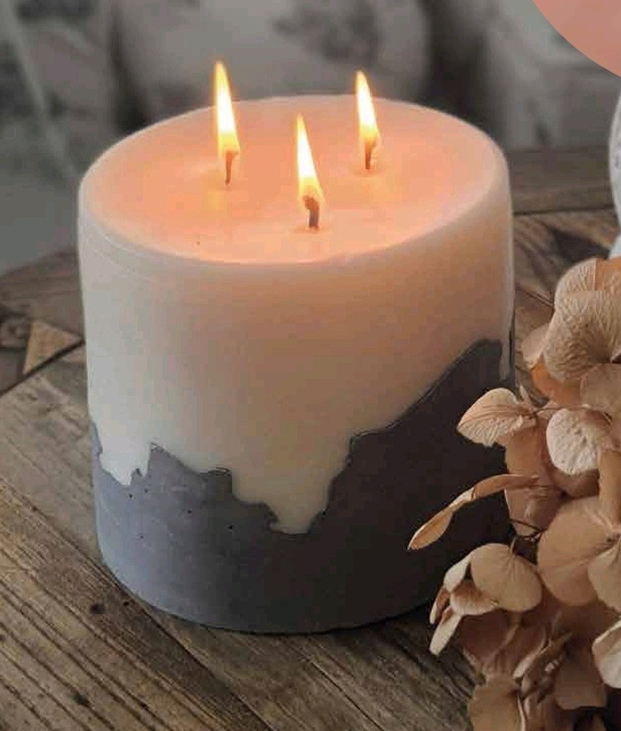 3 Wick Pillar Candle - 15cm